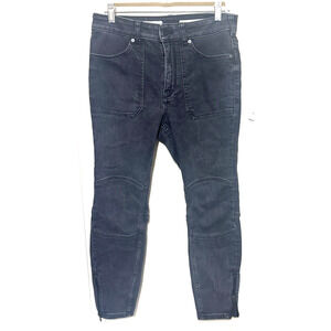 Anthropologie Pilcro High-Rise Black Jeans legging 30P moto zip ankle high rise